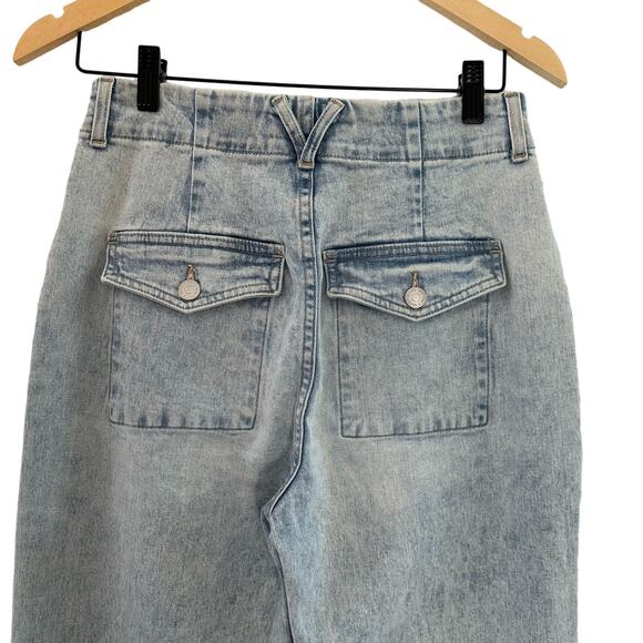 Veronica Beard Arya Straight High Rise Jeans Women 27 Sky Wash Button Fly - Picture 5 of 11